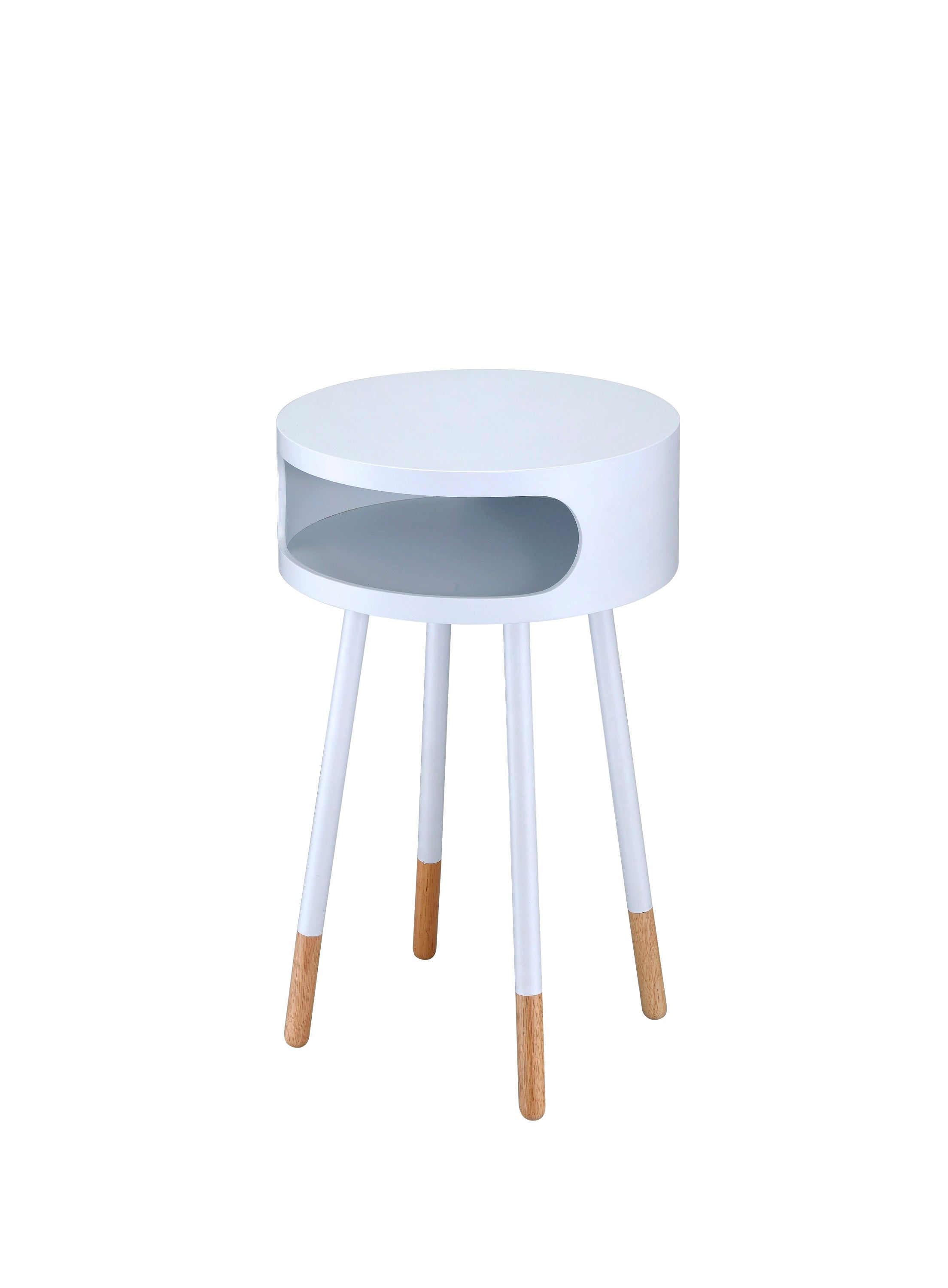 Sonria Natural White Round Accent Table