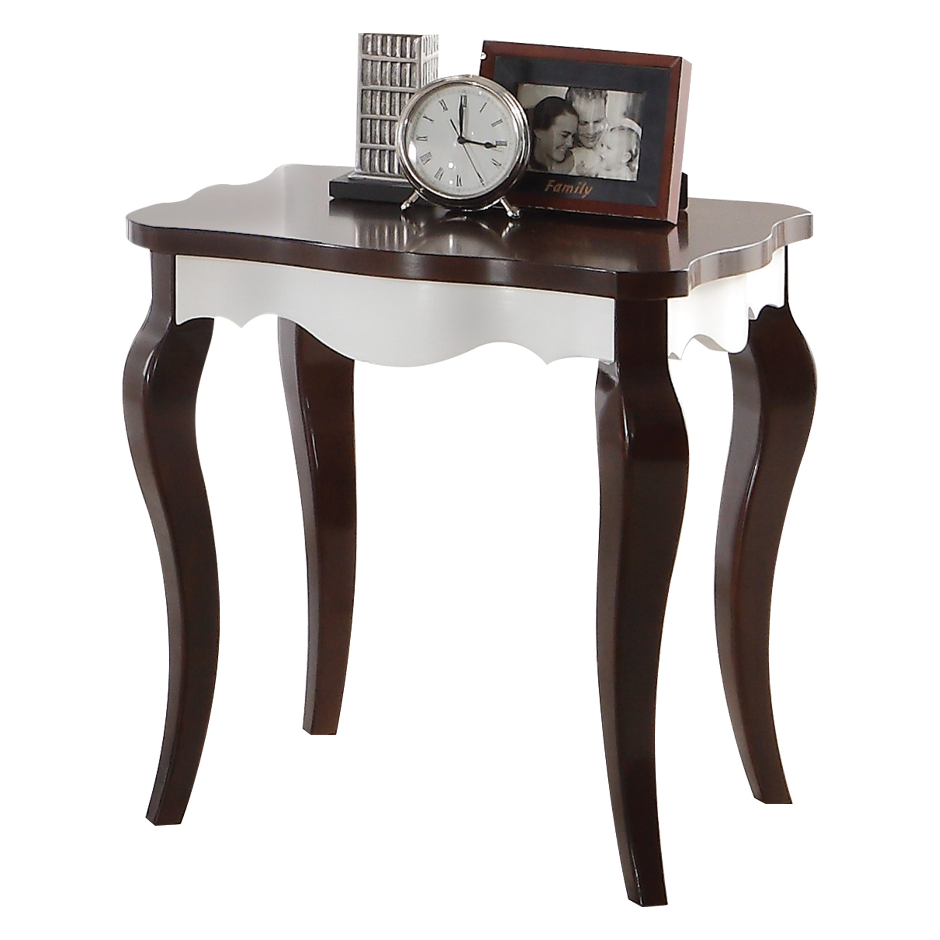 Mathias White & Walnut Finish End Table