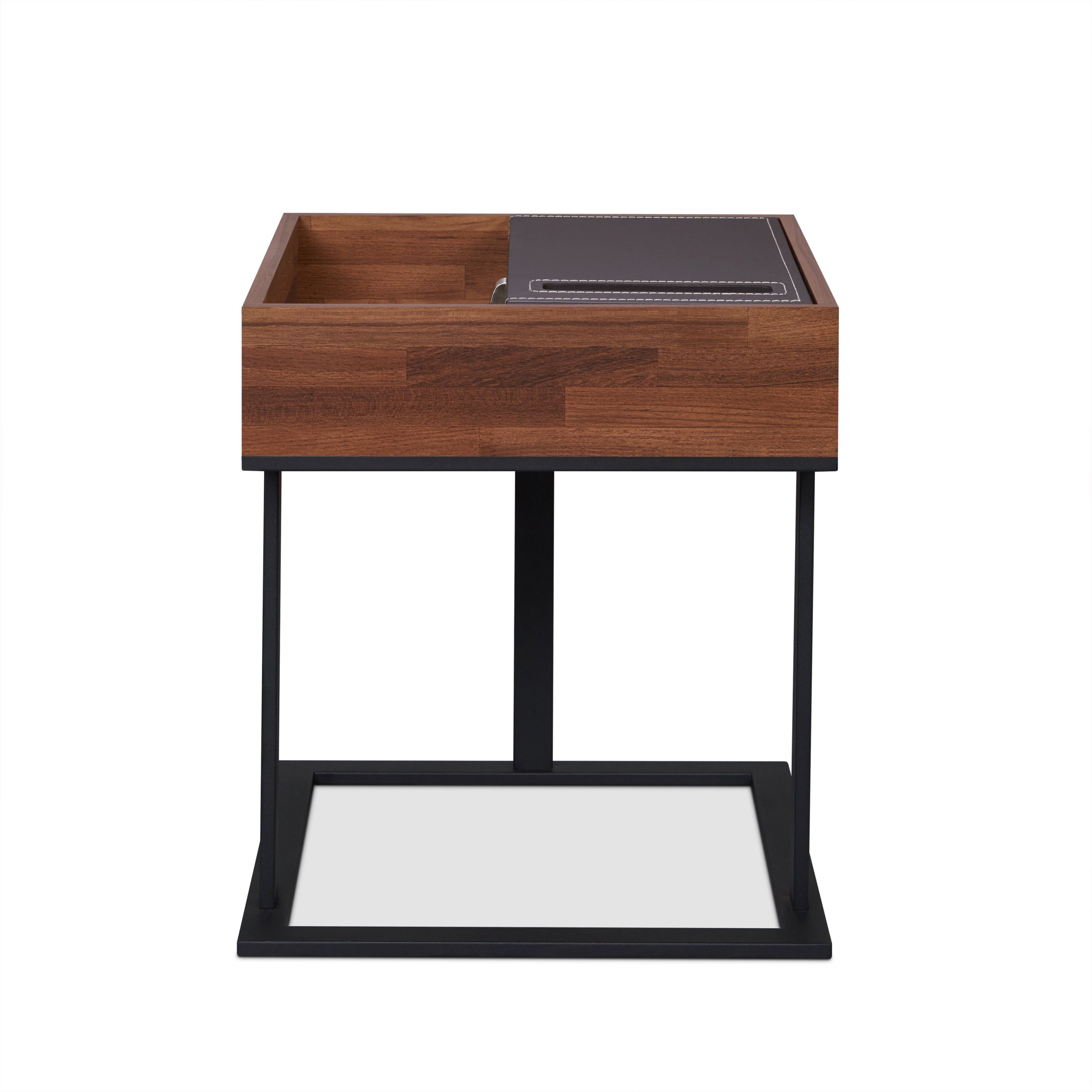 Sara II Walnut & Sandy Black Finished Accent Table with Espresso