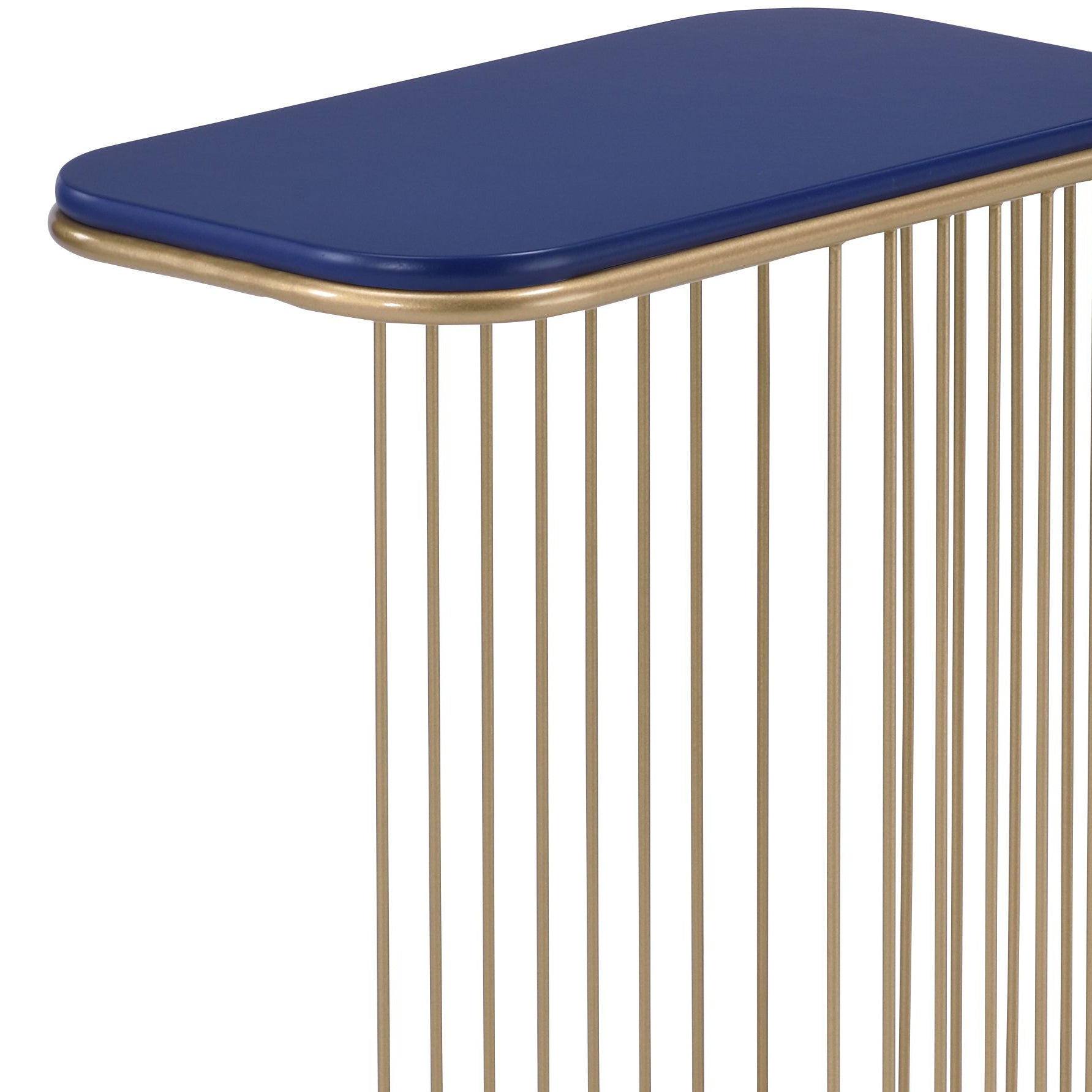 Aviena Blue and Gold Finish Accent Table