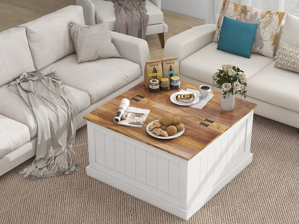 Farmhouse Coffee Table With Hidden Storage