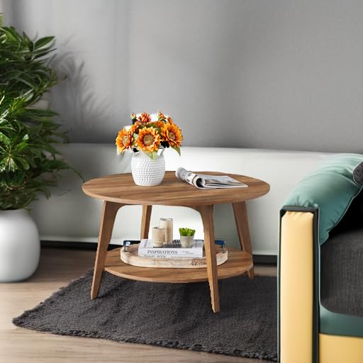 Round Coffee Table with Storage For Living Room