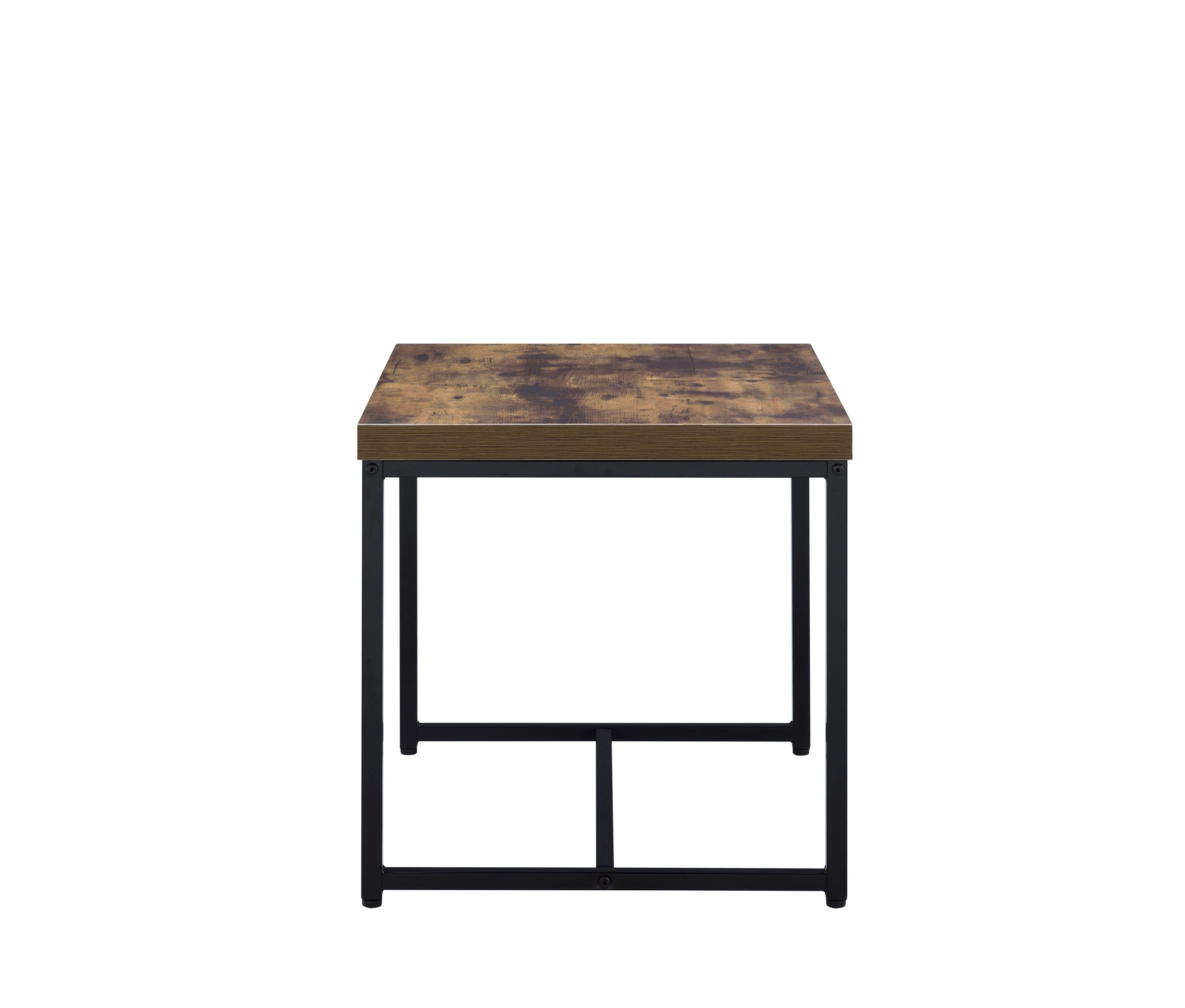 Bob Weathered Oak & Black Finish End Table