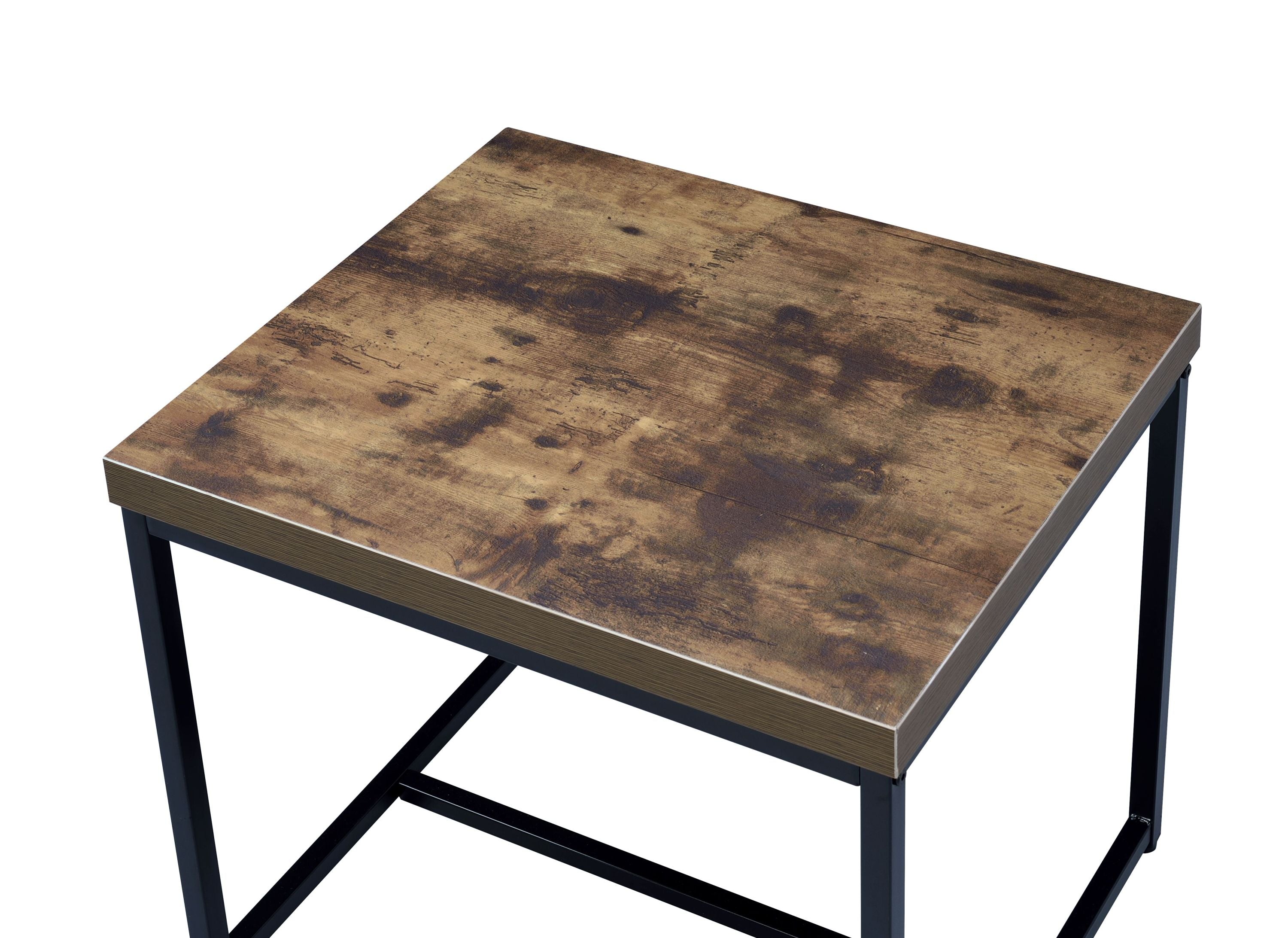 Bob Weathered Oak & Black Finish End Table