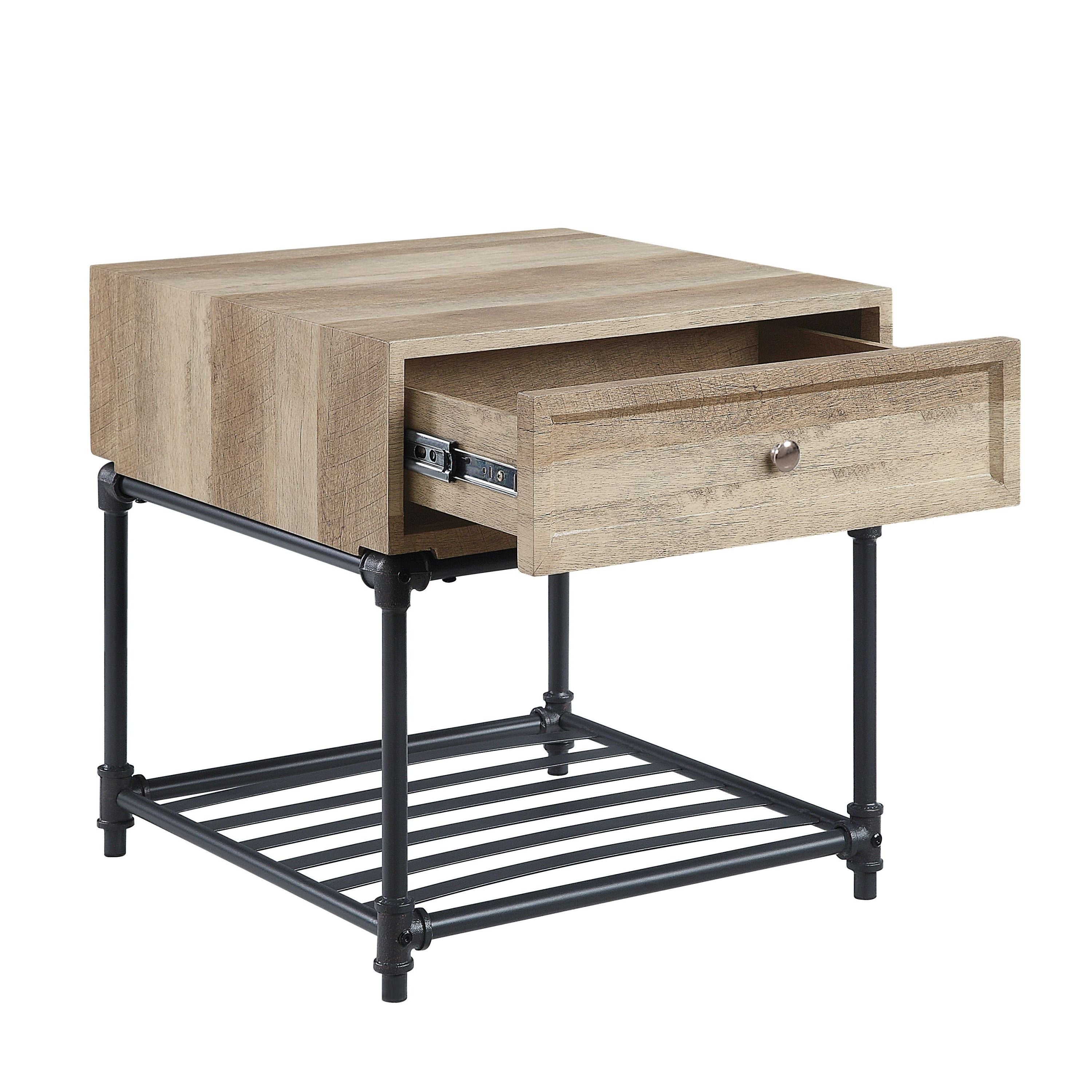 Brantley Oak & Sandy Gray Finish End Table