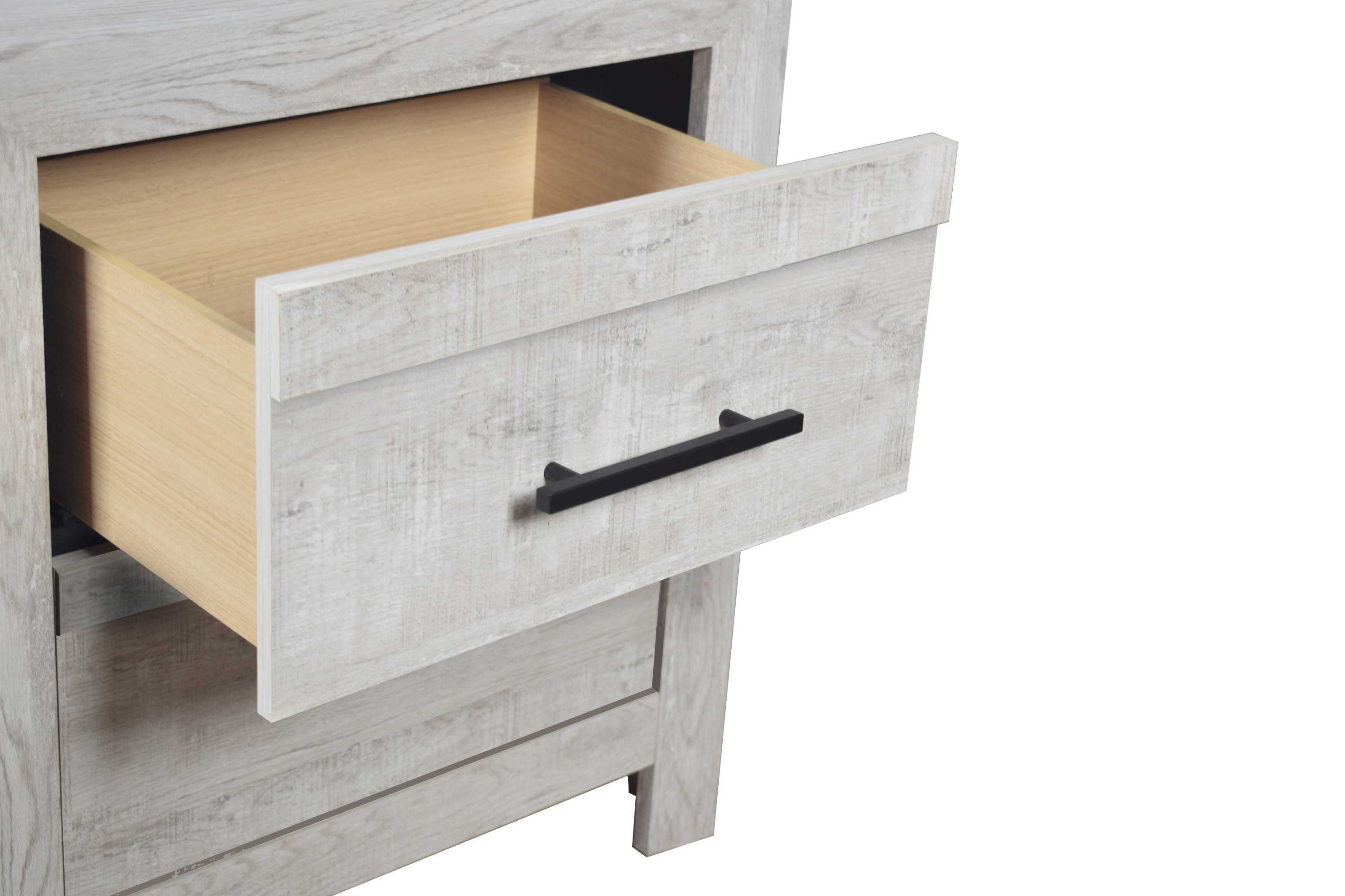 Denver Modern Style 2-Drawer Nightstand Made with Wood in Gray