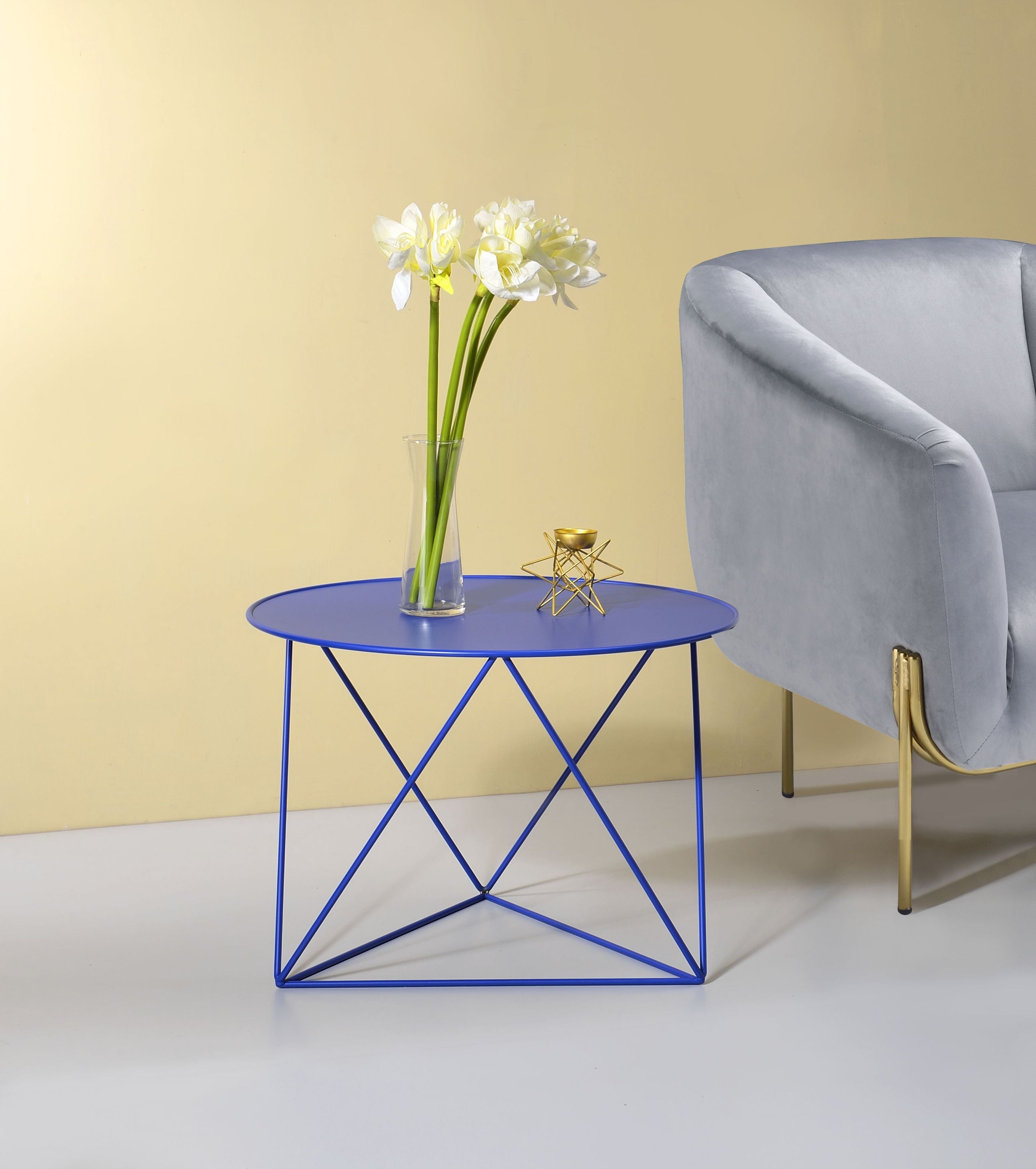 Epidia Blue color Display & Utility Accent Table