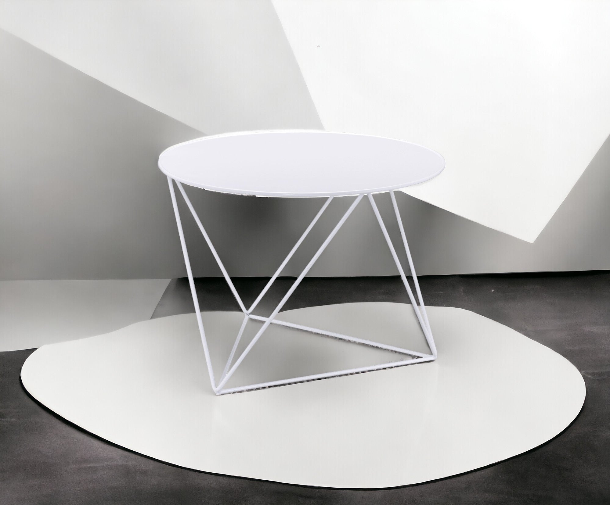 Epidia White color Display & Utility Accent Table