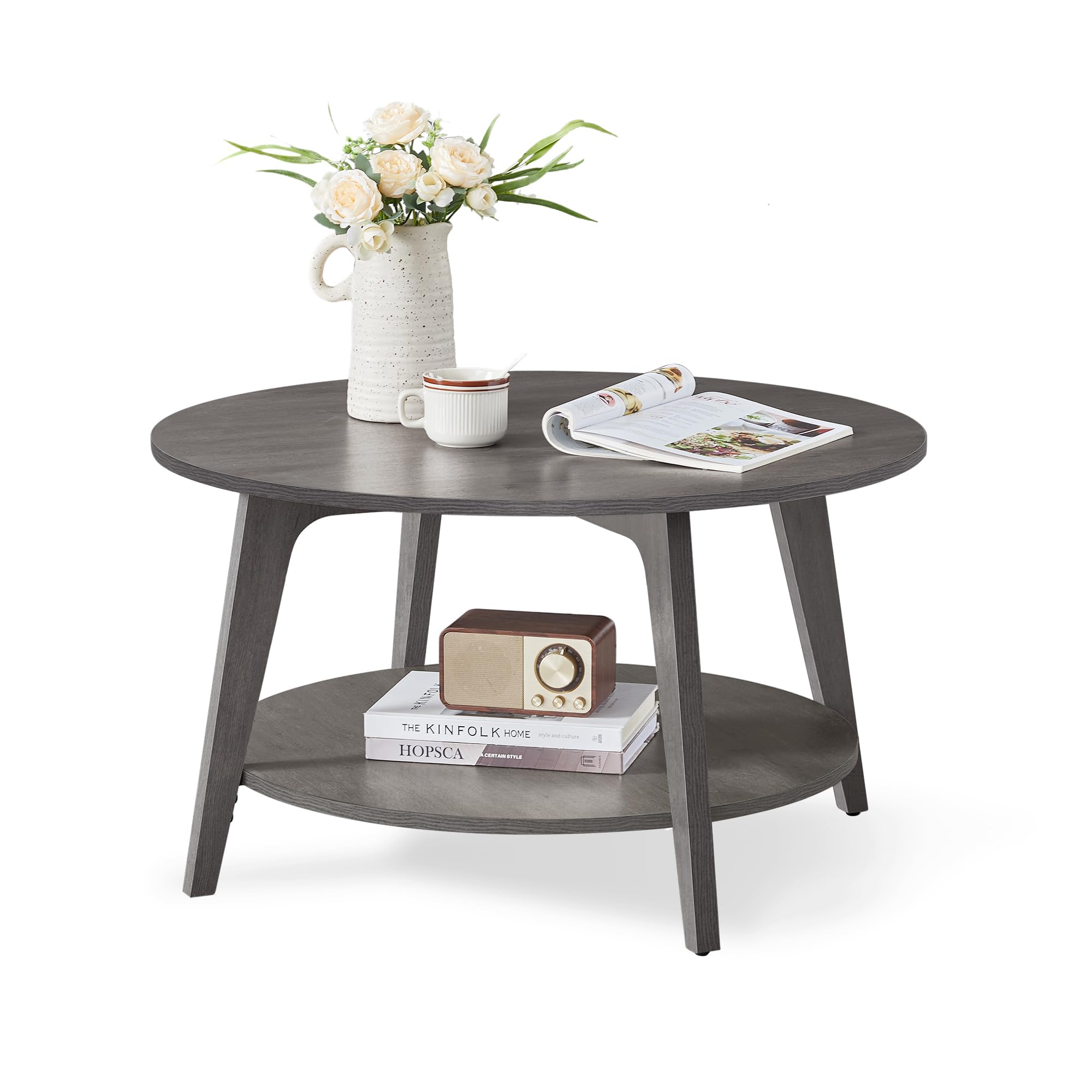 Round Coffee Table with Storage For Living Room