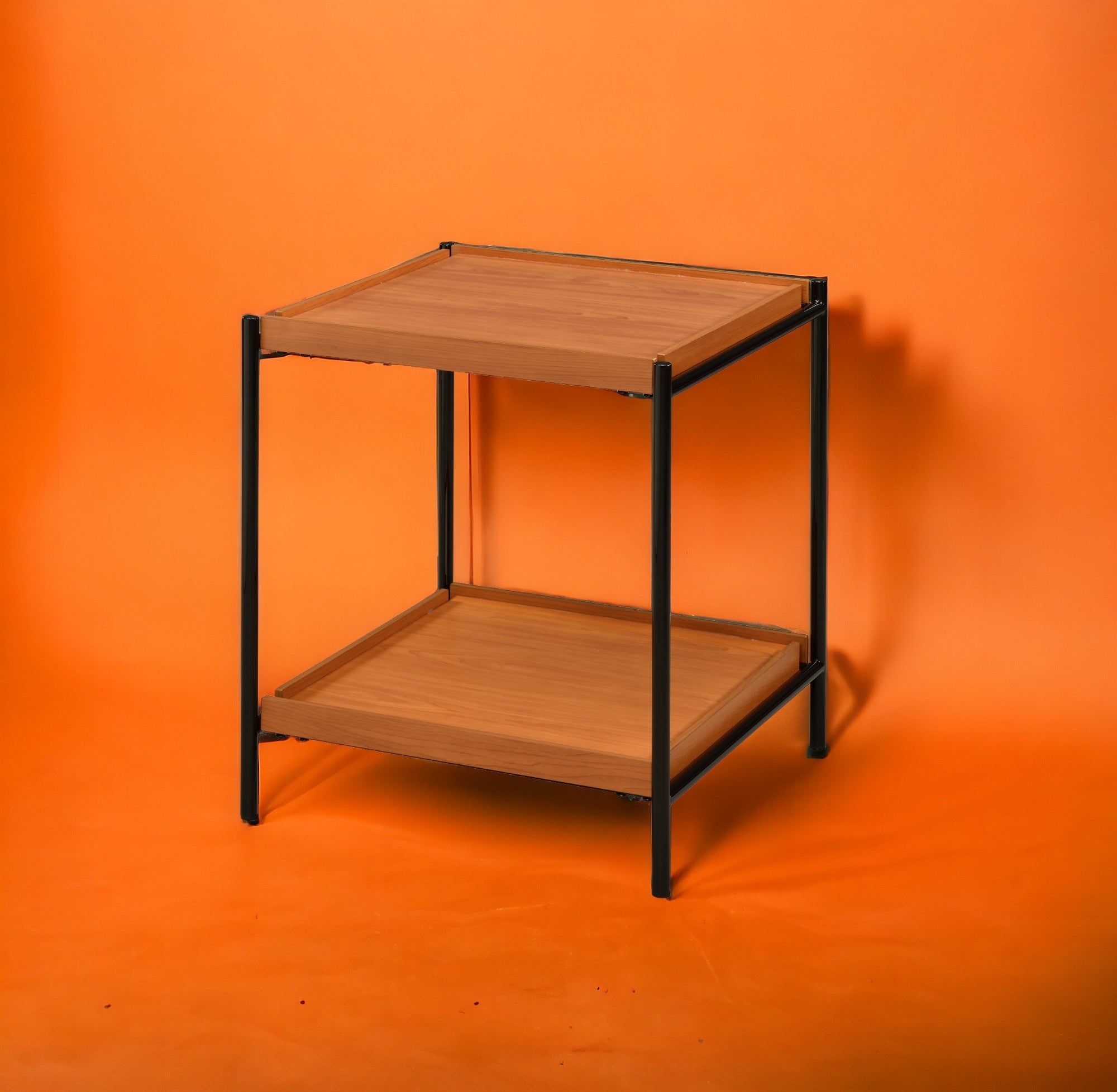 Oaken Honey Oak & Black Finish End Table