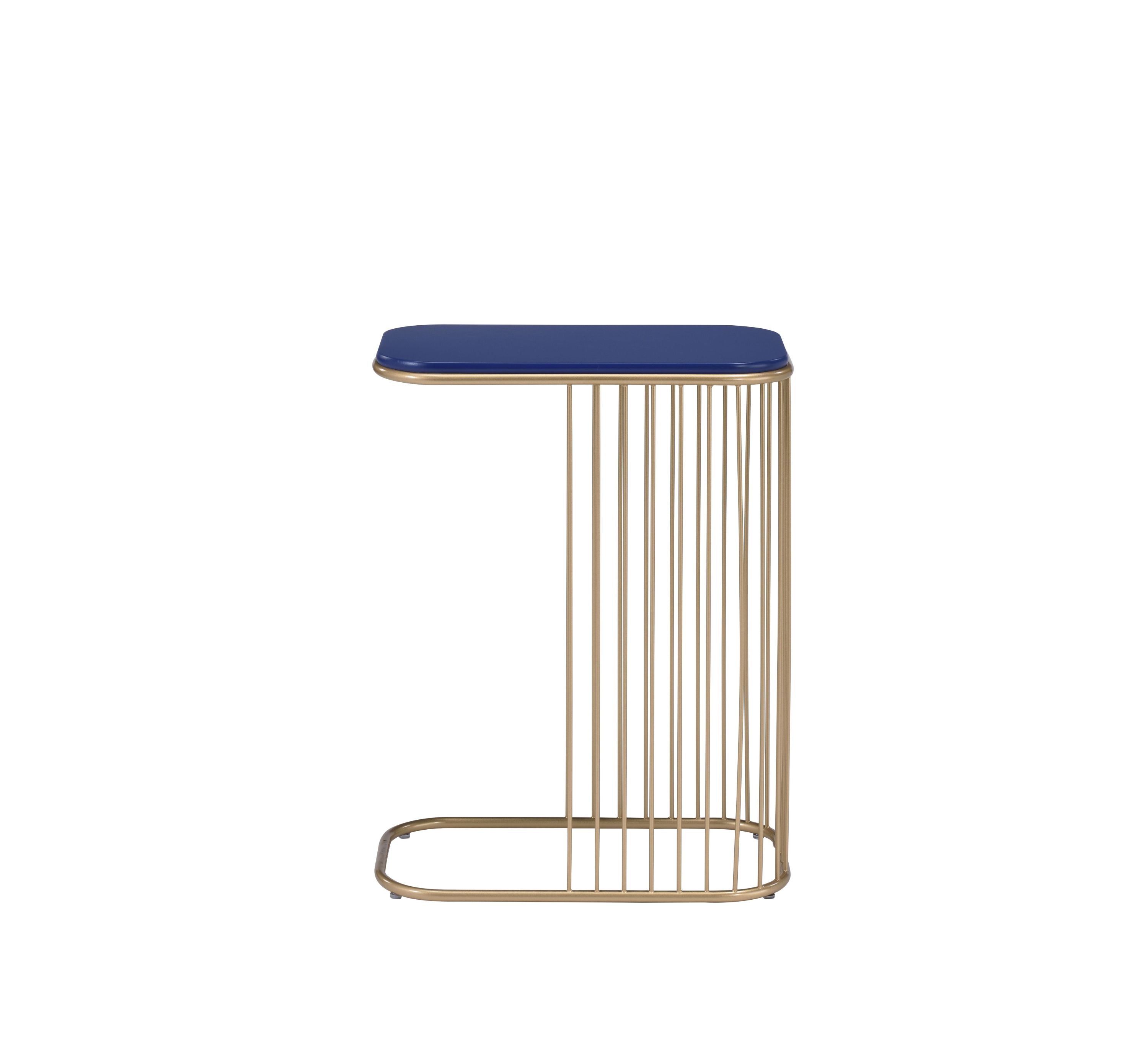 Aviena Blue and Gold Finish Accent Table