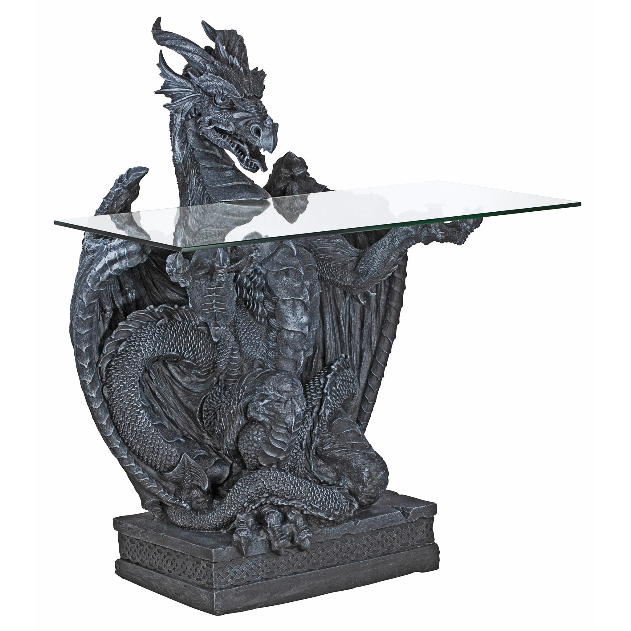 The Subservient Dragon Glass-Topped Sculptural Table