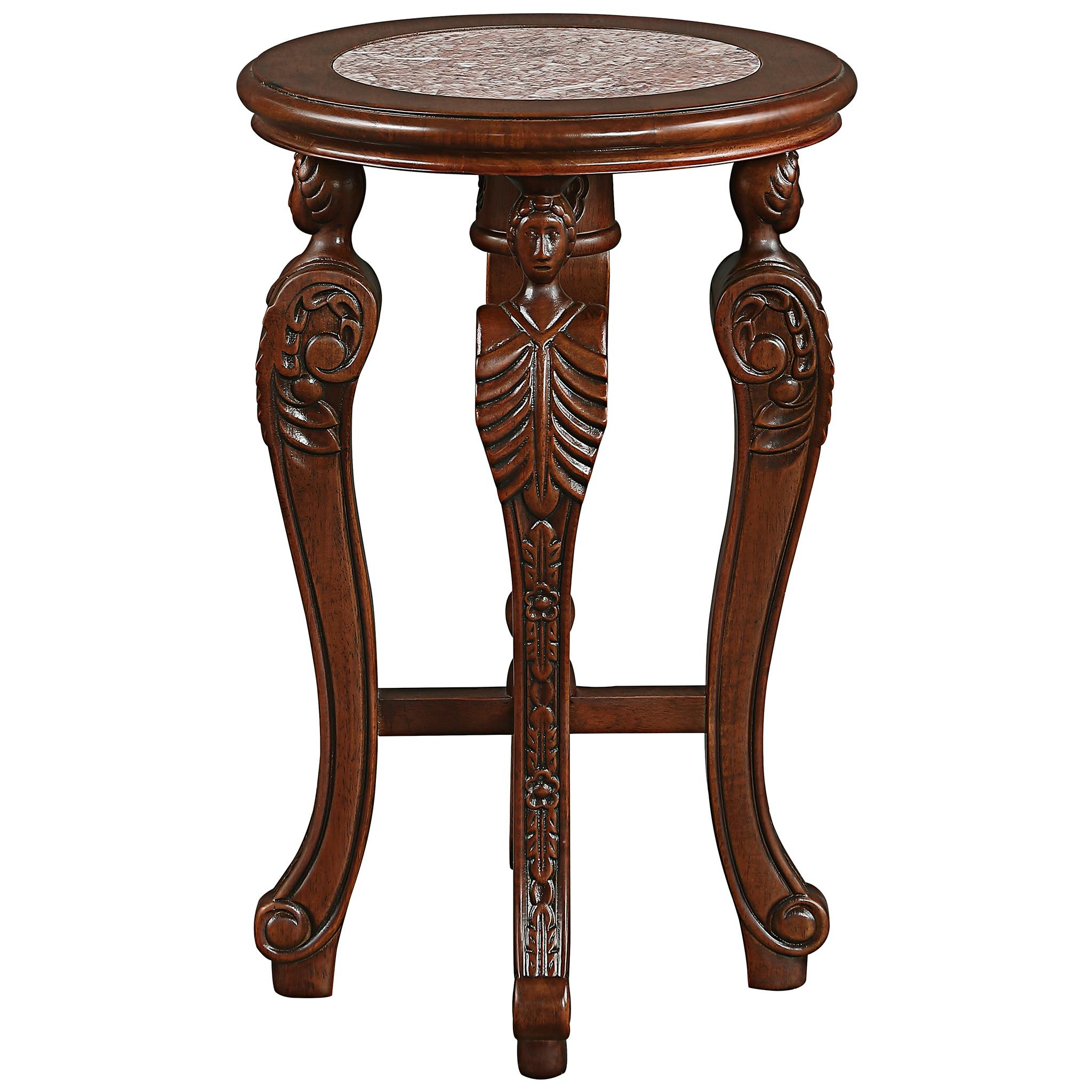 Four Caryatids Marble-Topped Pedestal Table - Individual