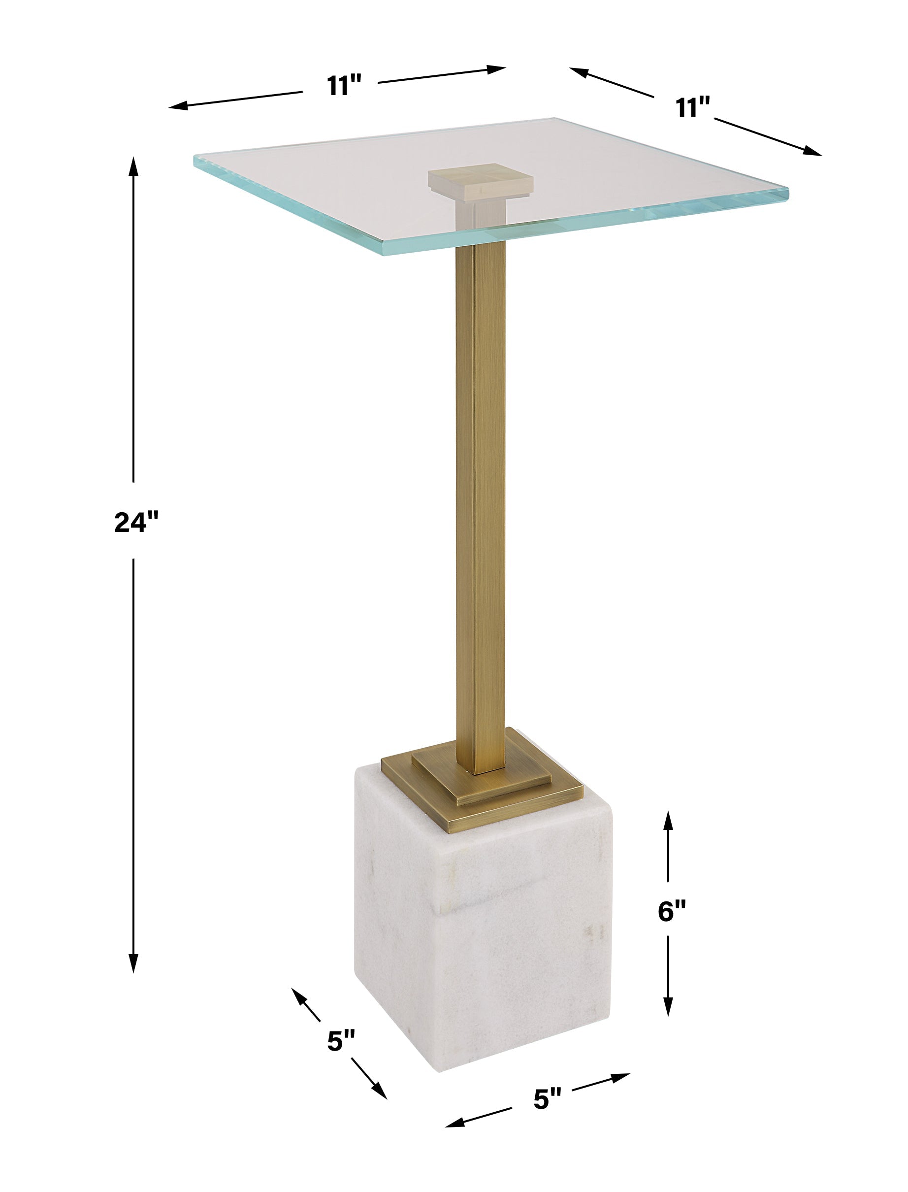 White Marble Accent Table By Uttermost