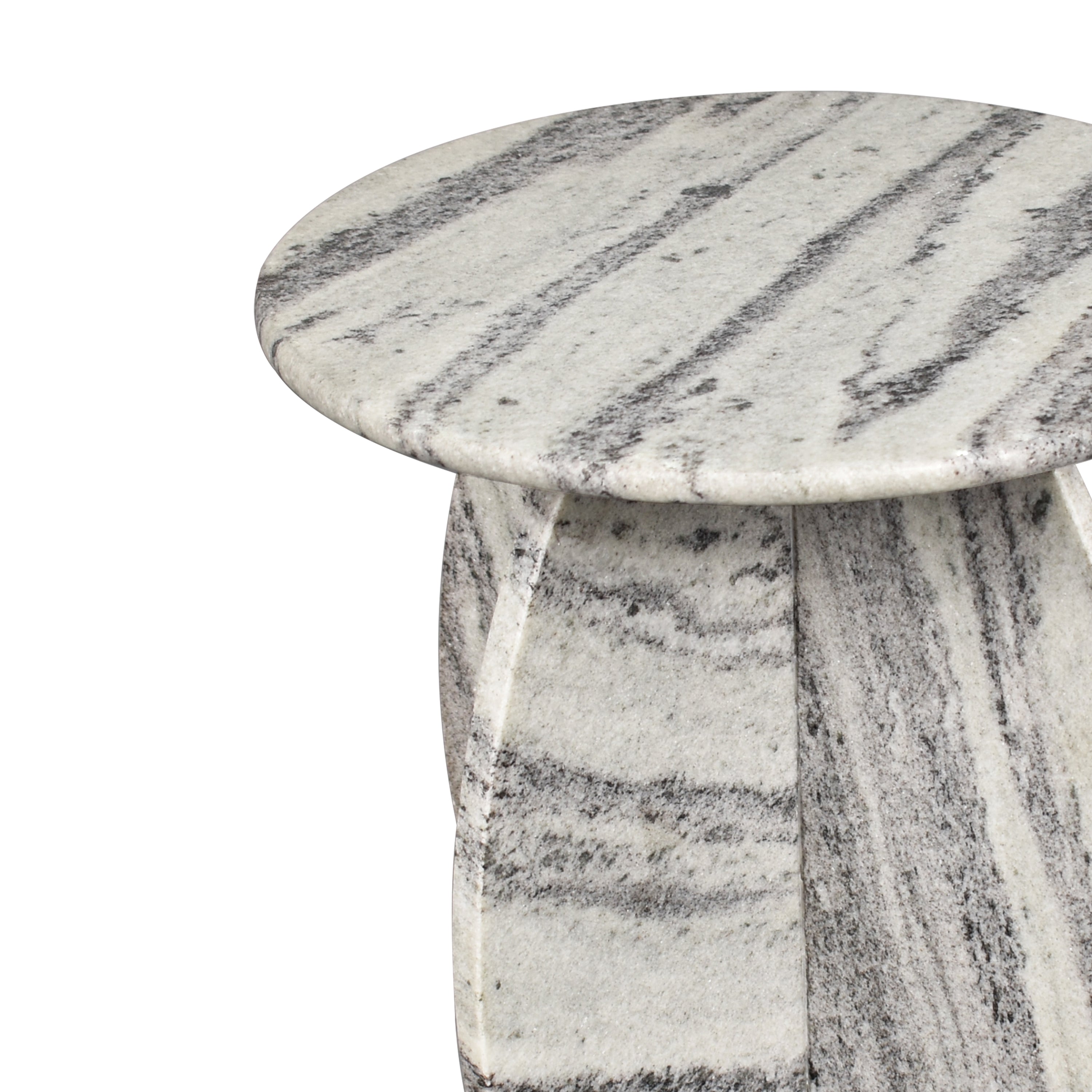 Venus Contemporary Natural Marble Handmade X-Shaped End Table