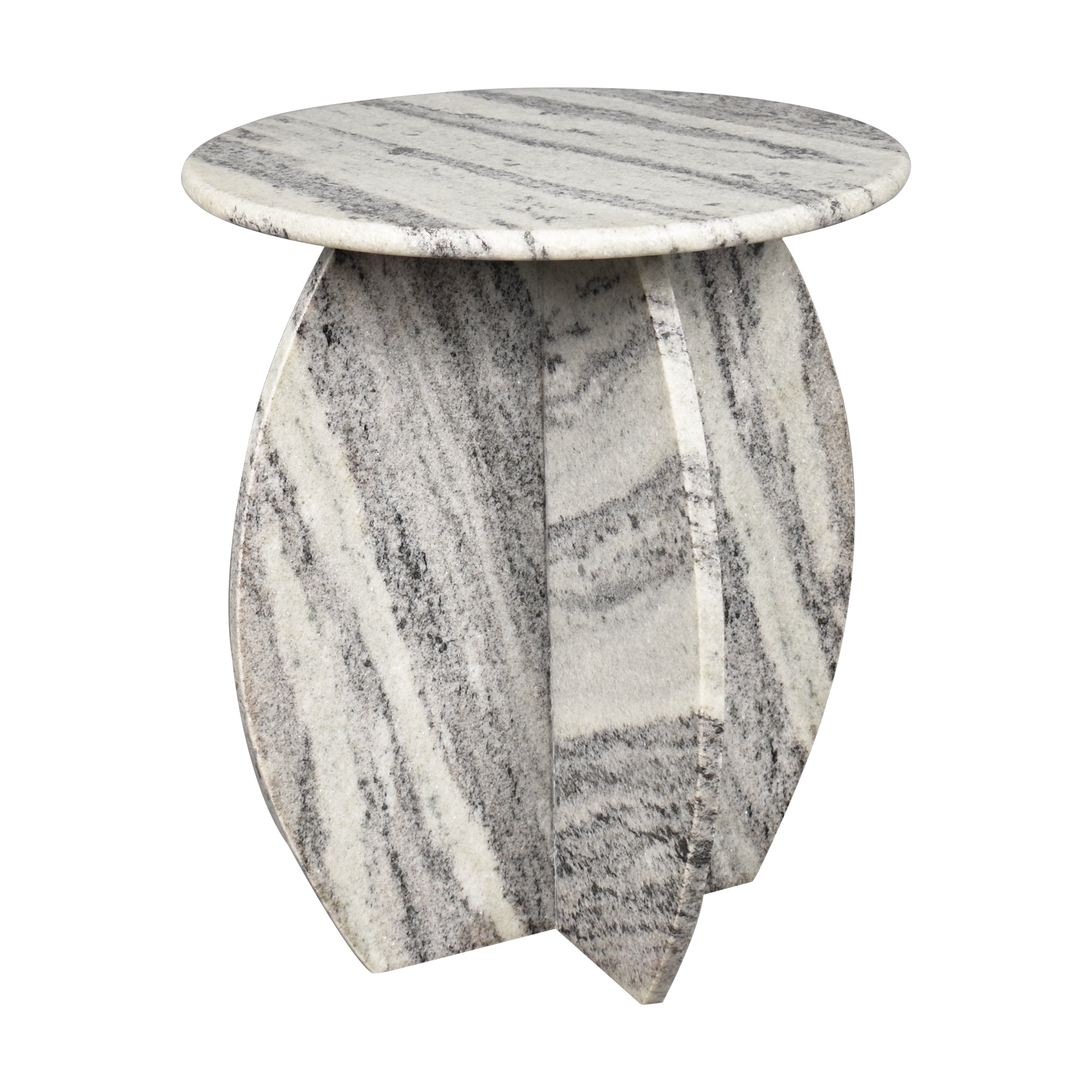 Venus Contemporary Natural Marble Handmade X-Shaped End Table