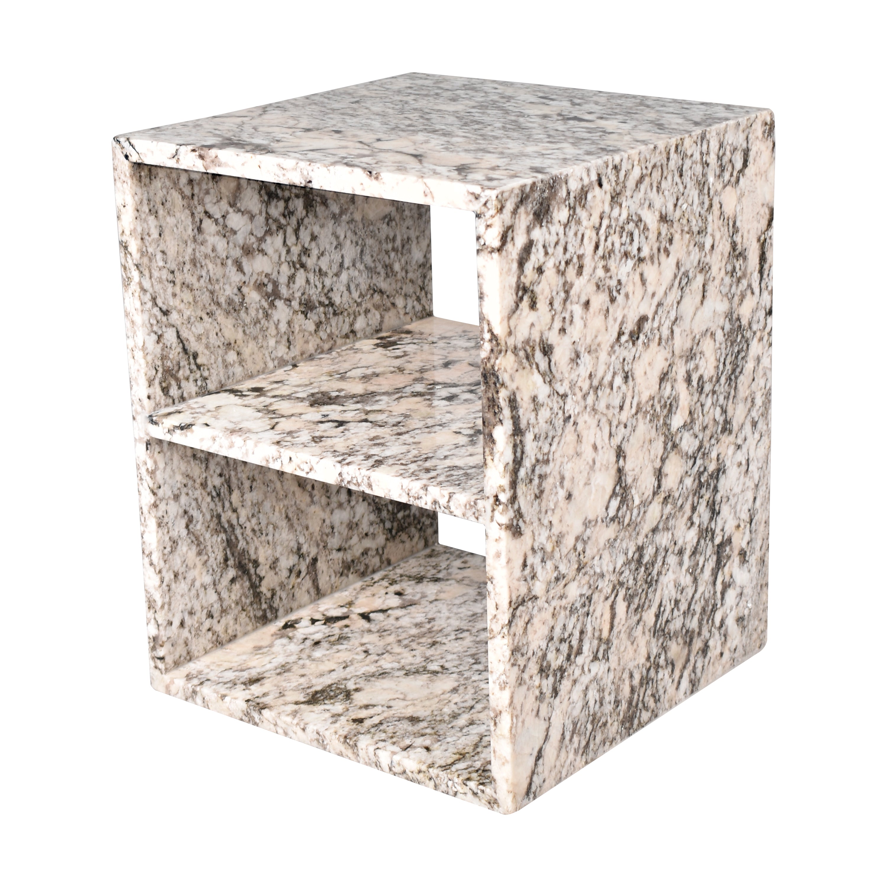 Sloane Modern Natural Marble Handmade Rectangular 2-Shelf End Table