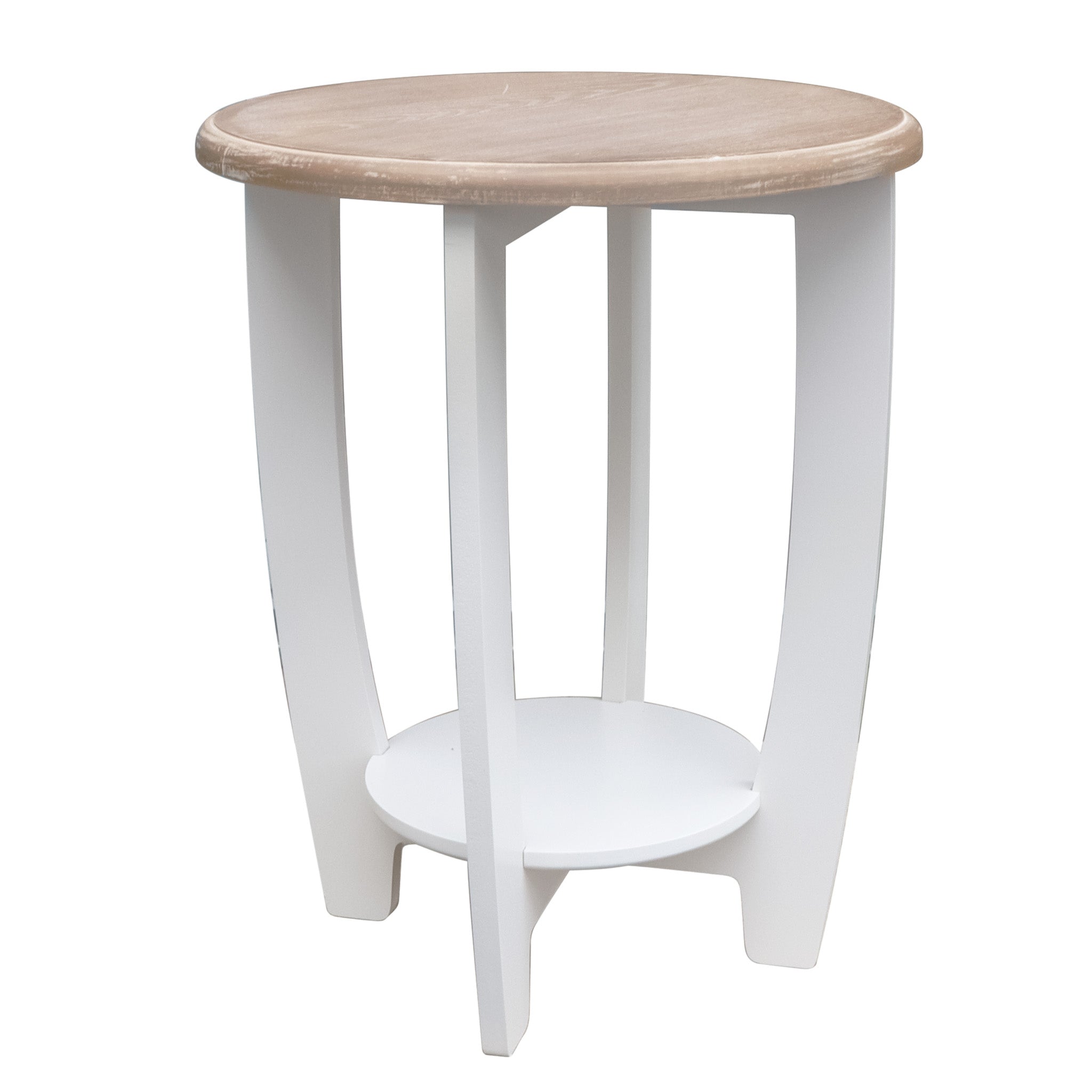 2 Tiers Wooden Round Side Table