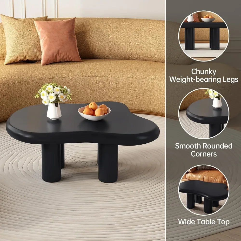 Cloud Coffee Table, Cute End Table, Modern Coffee Table, Black Cartoon Coffee Table