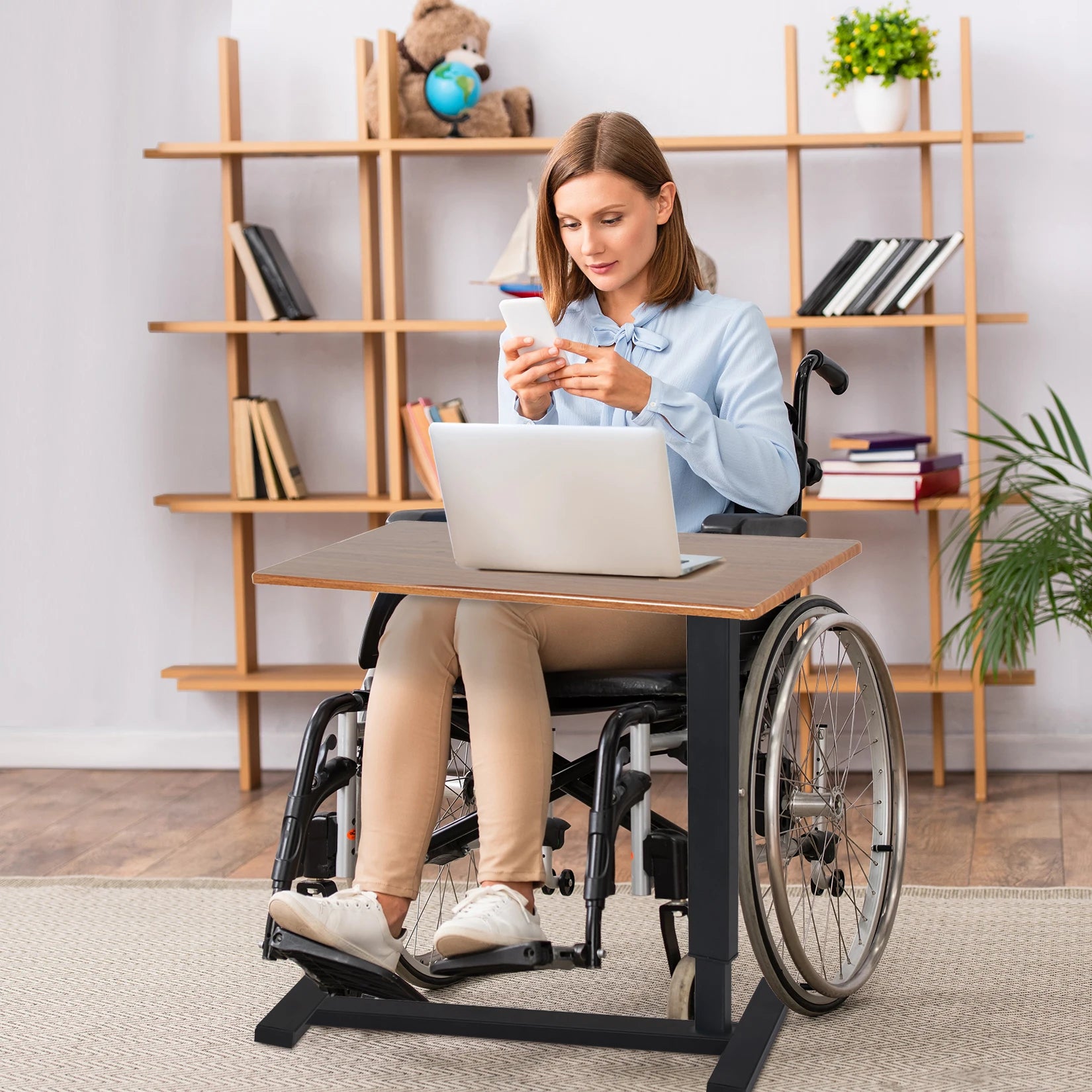 Home Office Laptop Desk Rolling Adjustable 360° Rotation Computer Mobile Stand Over Sofa Table