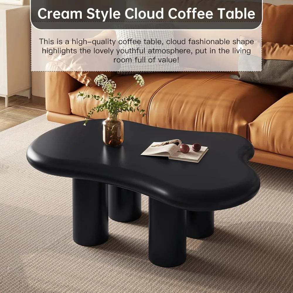 Cloud Coffee Table, Cute End Table, Modern Coffee Table, Black Cartoon Coffee Table