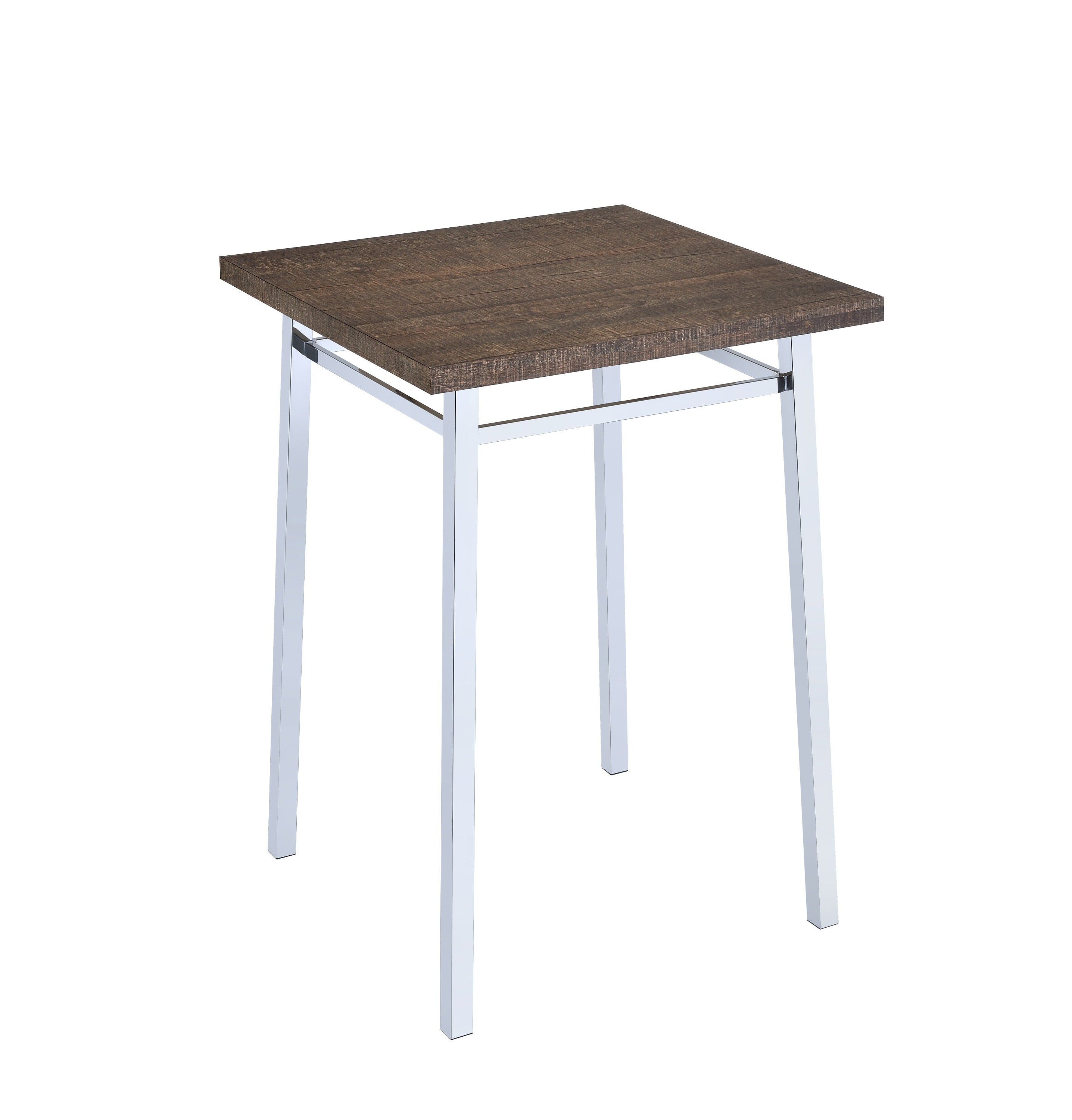 Nadia Oak and Chrome Bar Table