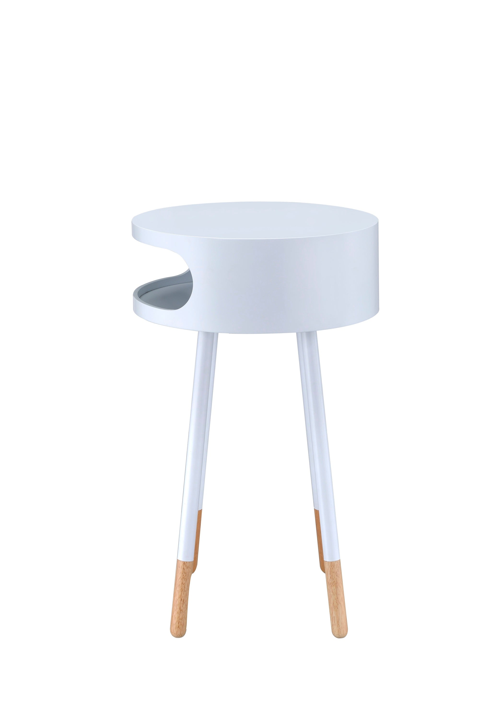 Sonria Natural White Round Accent Table