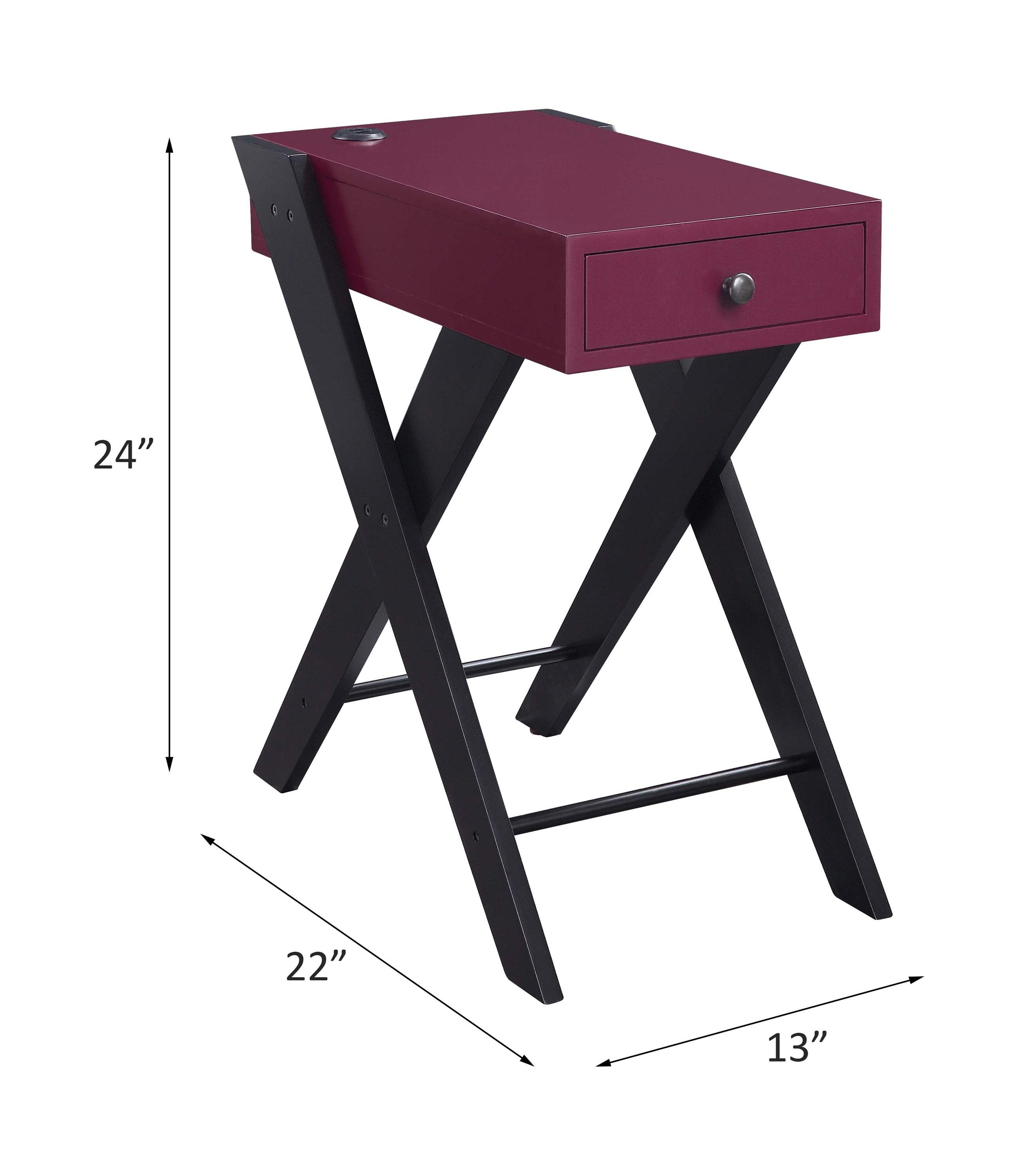 Fierce Accent Table with Built-in USB Port