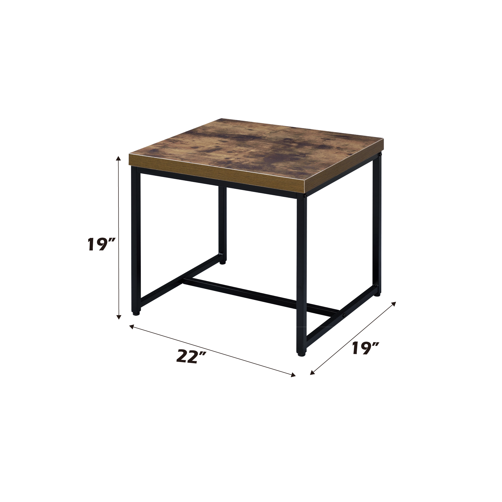 Bob Weathered Oak & Black Finish End Table