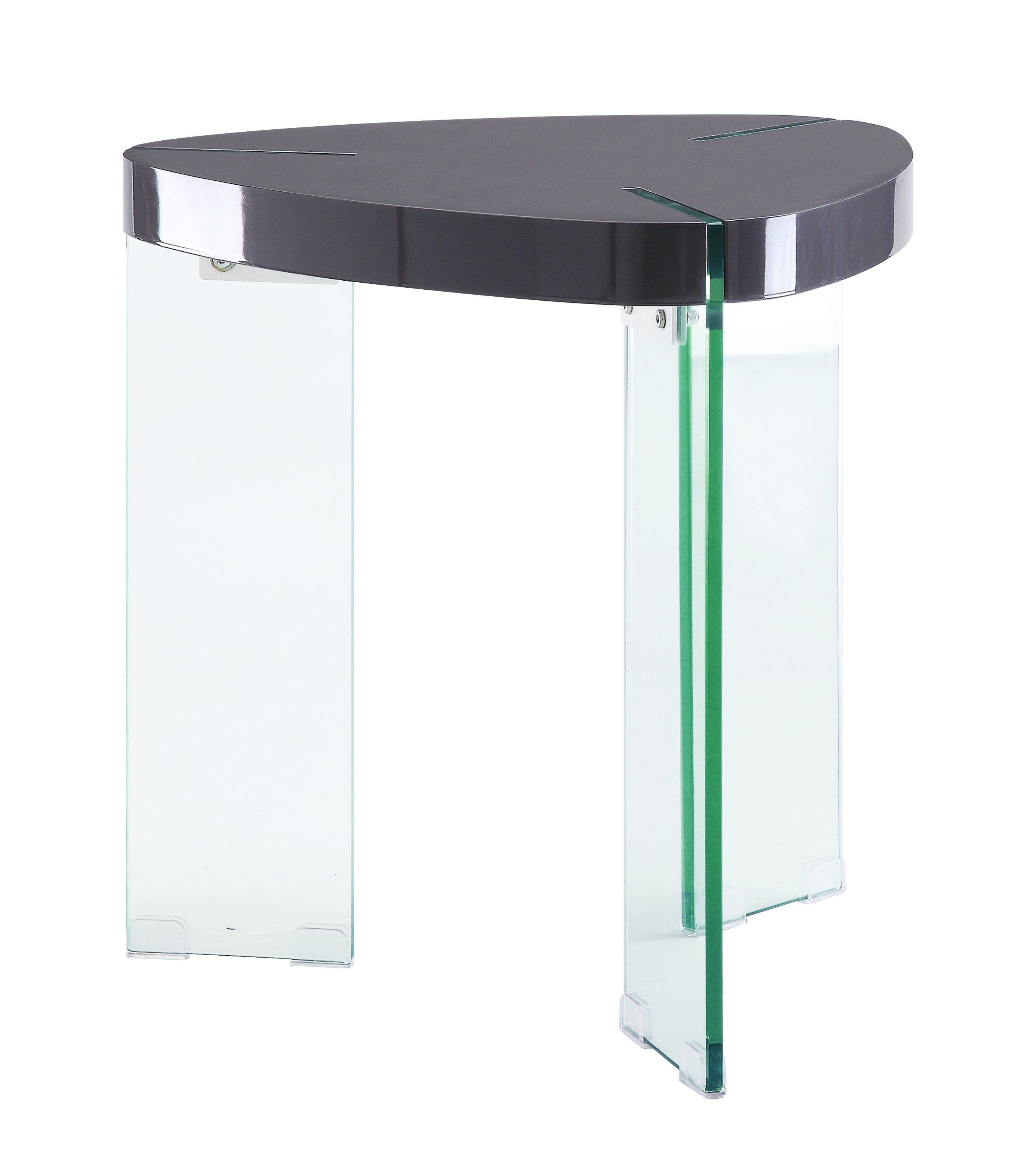 Noland Clear Glass Gray High Gloss Finish End Table