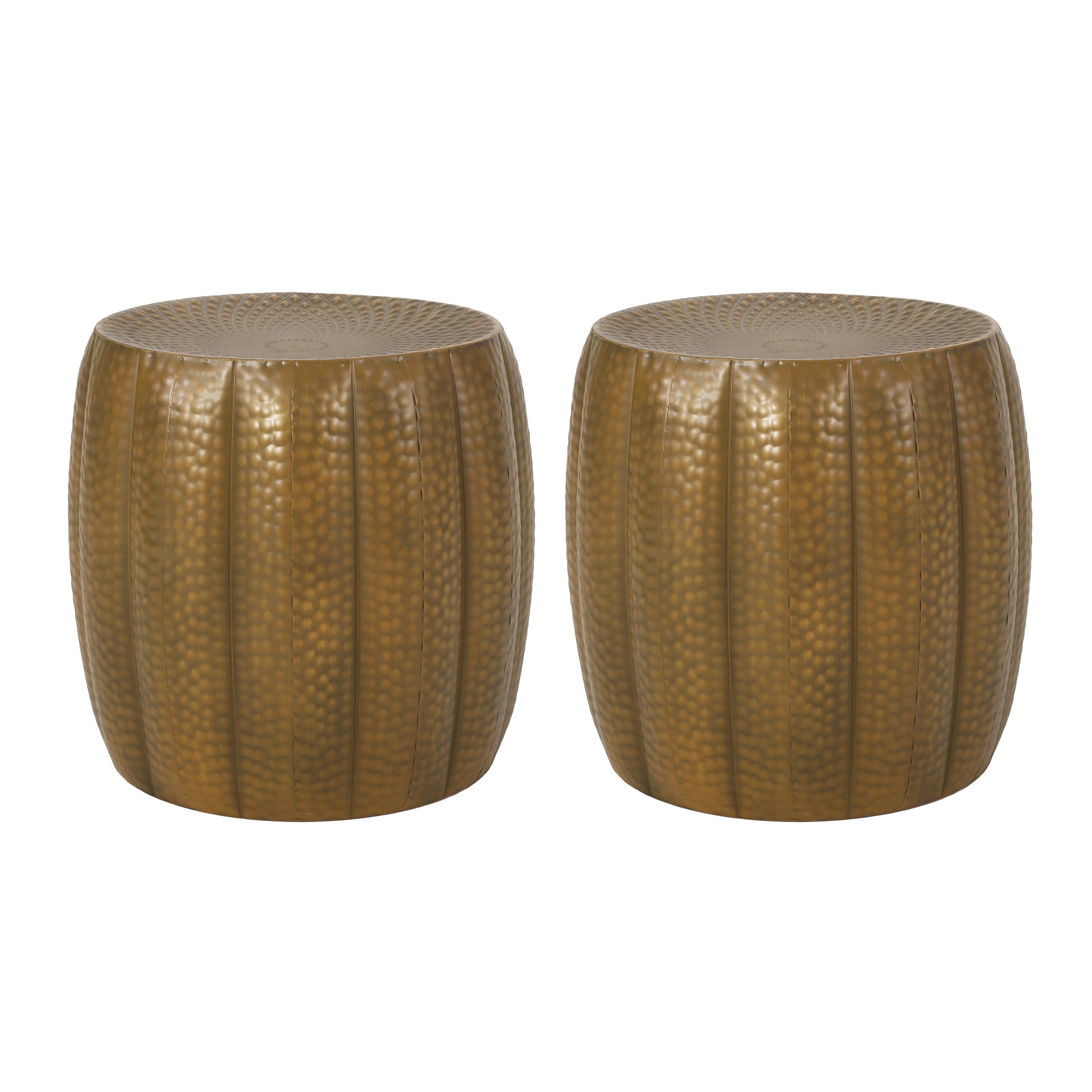 GOLD HAMMERED END TABLES  (Set of 2)