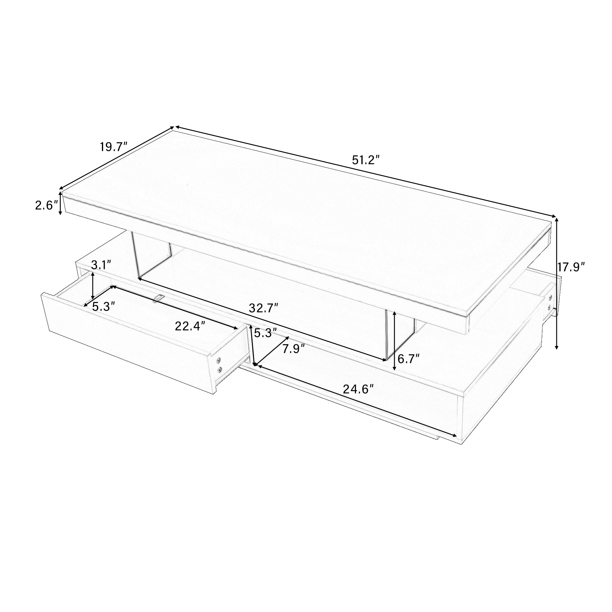 U-Can LED Coffee Table with Storage