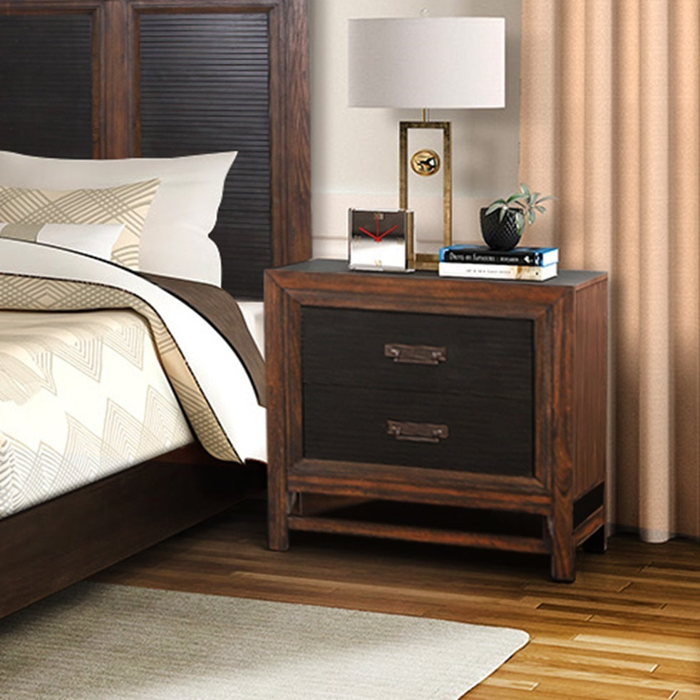 TM HOME 2-drawer Nightstand, Two-Tone Finish