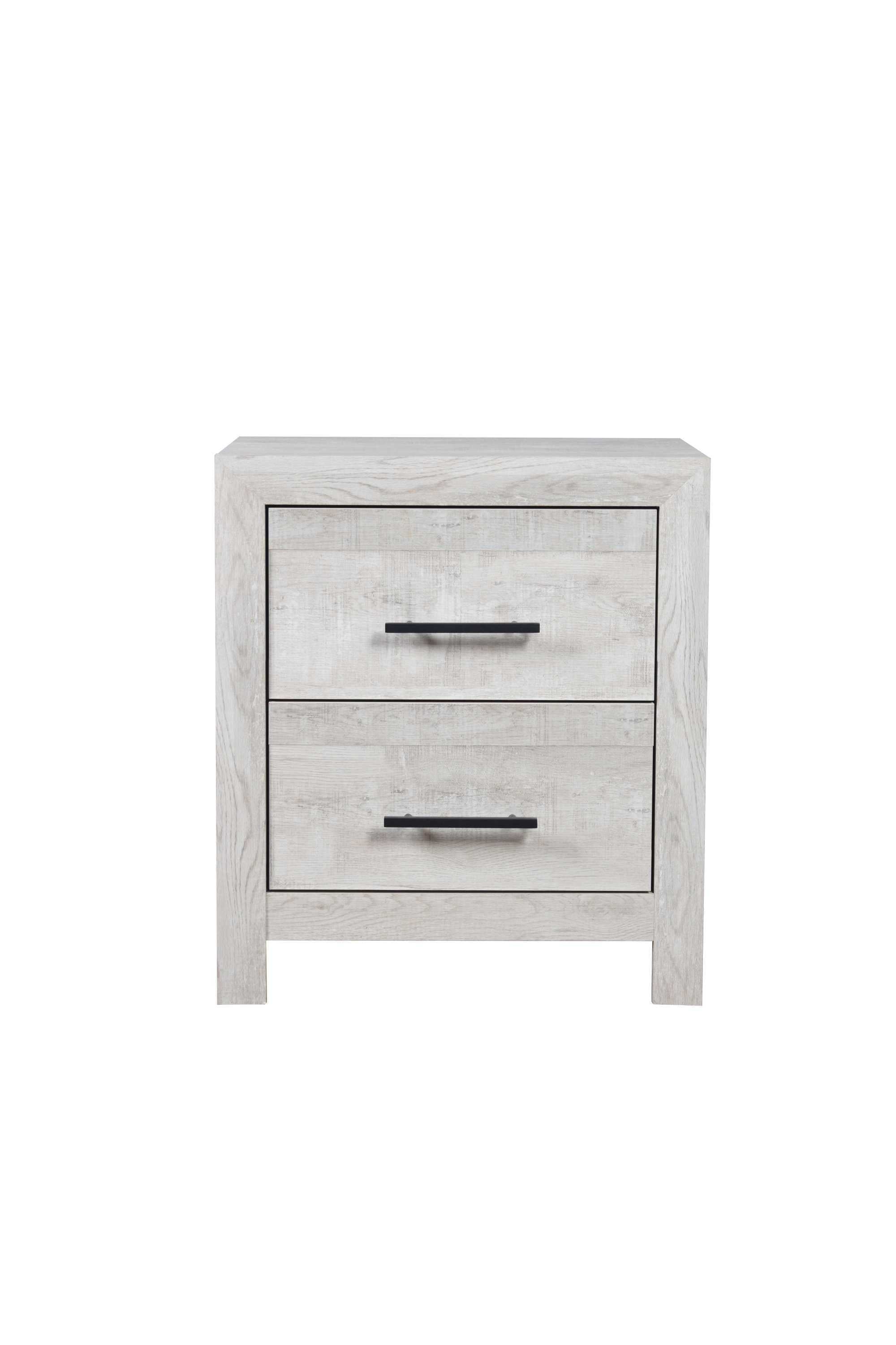 Denver Modern Style 2-Drawer Nightstand Made with Wood in Gray