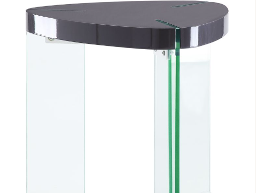 Noland Clear Glass Gray High Gloss Finish End Table