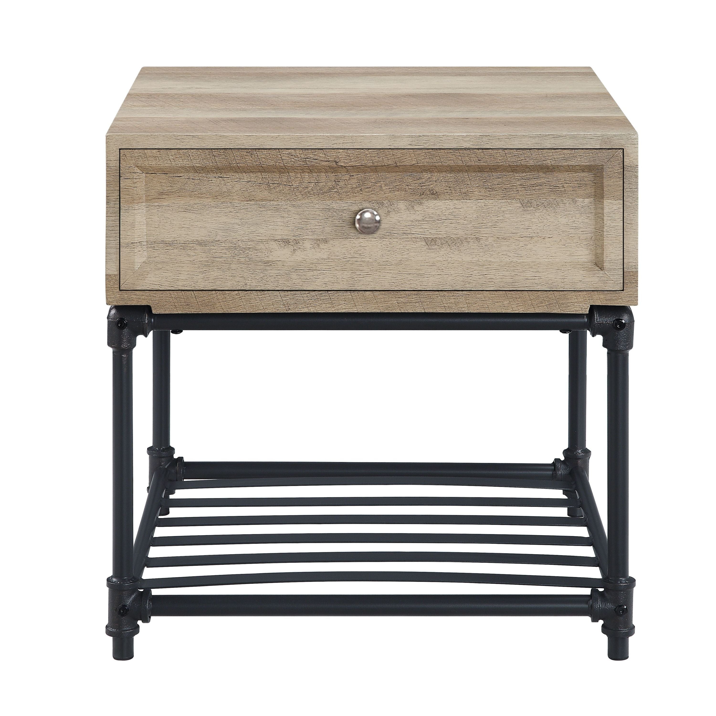 Brantley Oak & Sandy Gray Finish End Table